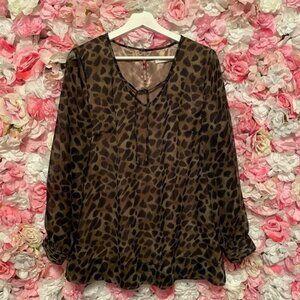 Windsmoor Leopard Print Blouse Sz 10
